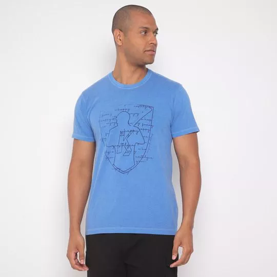 Camiseta Com Logo- Azul