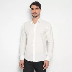 Camisa Com Recortes<BR>- Off White