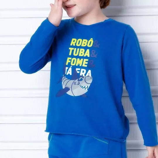 Camiseta Tubarão- Azul & Amarela