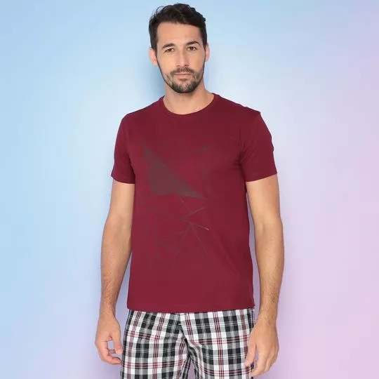 Camiseta Geométrica- Bordô & Vinho