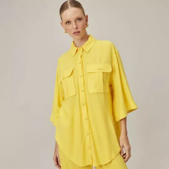 Camisa Com Bolsos- Amarela- Lança Perfume