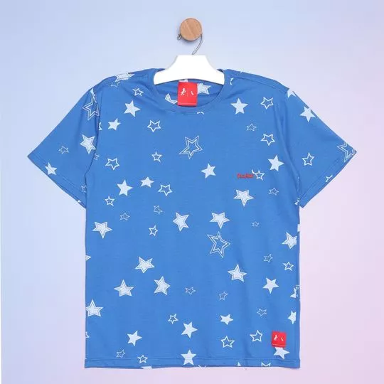 Camiseta Estrelas- Azul & Branca