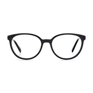 Armação Arredondada Para Óculos De Grau<BR>- Preta & Vermelho Escuro<BR>- Pierre Cardin