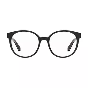 Armação Arredondada Para Óculos De Grau<BR>- Preta<BR>- Love Moschino