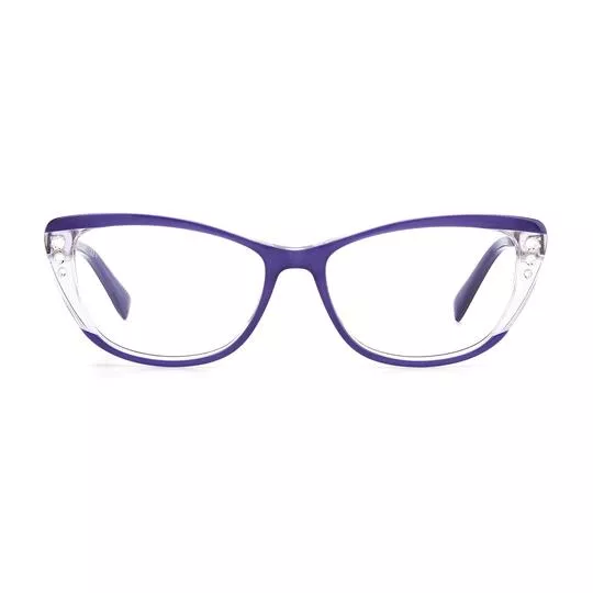 Armação Gatinho Para Óculos De Grau- Incolor & Roxa- Pierre Cardin