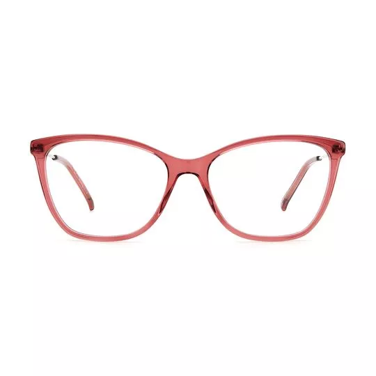 Armação Quadrada Para Óculos De Grau- Rosa Escuro & Dourada- Pierre Cardin