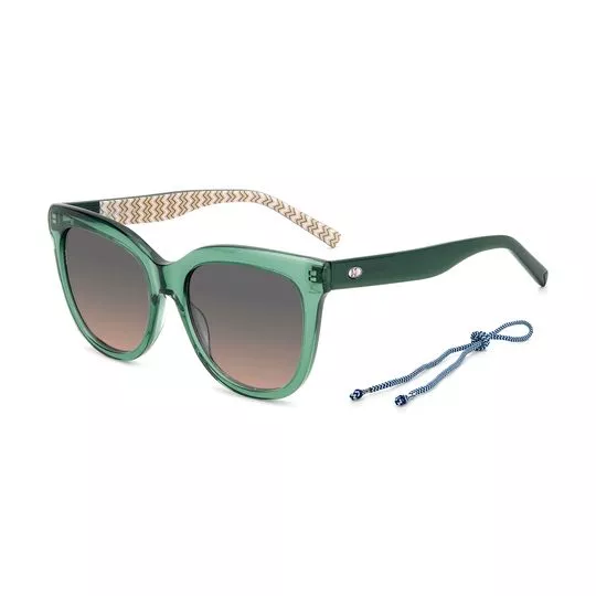 Óculos De Sol Arredondado- Verde Escuro & Marrom Escuro- M Missoni