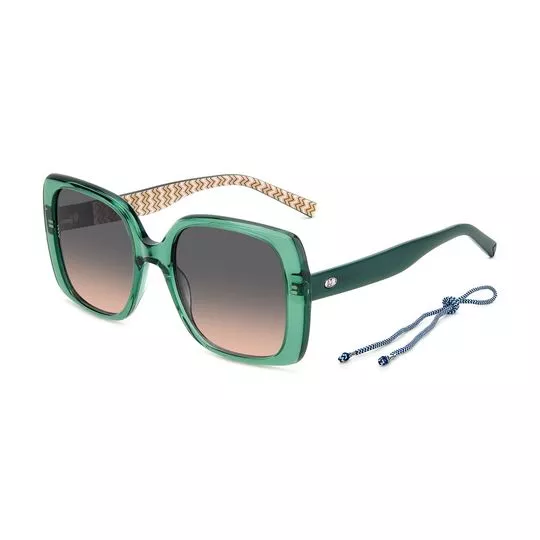 Óculos De Sol Quadrado- Verde & Cinza- M Missoni
