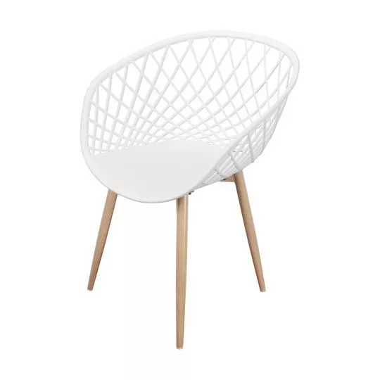 Cadeira Loa- Branca & Bege- 80x61,5x57cm- Or Design