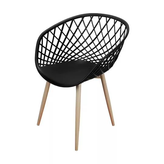 Cadeira Loa- Preta & Bege- 80x61,5x57cm- Or Design