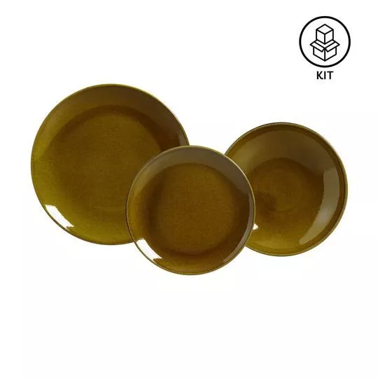Aparelho De Jantar Coup Stoneware- Amarelo- 12Pçs- Porto Brasil