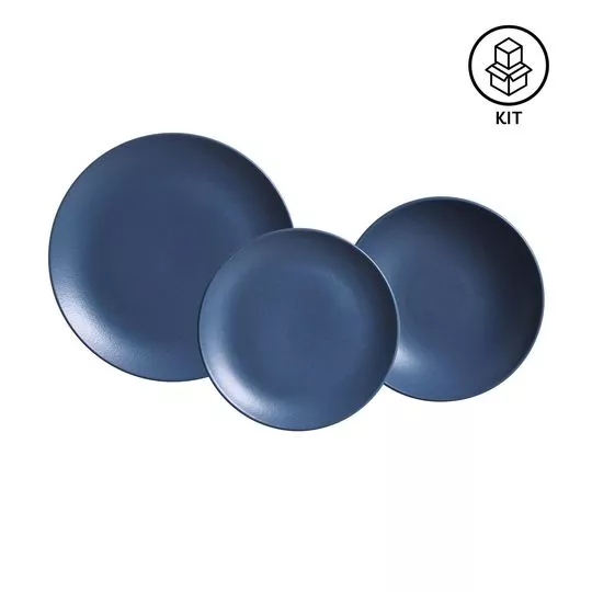 Aparelho De Jantar Coup Stoneware- Azul Escuro- 12Pçs- Porto Brasil