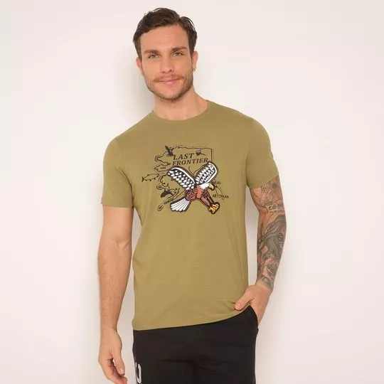 Camiseta Águia- Verde Militar & Preta