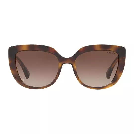 Óculos De Sol Arredondado- Marrom & Amarelo Escuro- Ralph