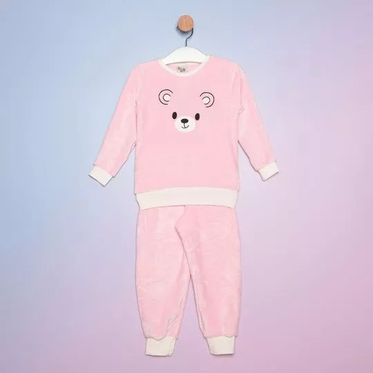Pijama Urso- Rosa Claro & Branco- Bela Notte