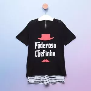 Pijama Poderosa Chefinho<BR>- Preto & Vermelho<BR>- Zulai