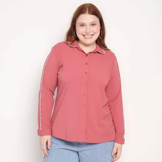 Camisa Lisa- Rosê & Branca- Malwee