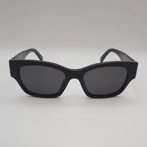Óculos De Sol Retangular<BR>- Preto<BR>- Celine