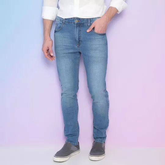 Calça Jeans Skinny Com Bolsos- Azul Claro- AD Fashion