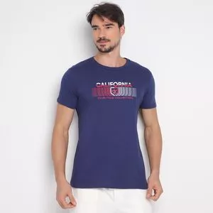Camiseta California<BR>- Azul Escuro & Vermelha<BR>- Club Polo Collection