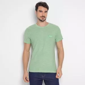Camiseta Com Bordado<BR>- Verde Claro<BR>- Club Polo Collection