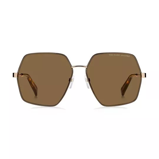 Óculos De Sol Hexagonal- Marrom & Dourado- Marc Jacobs