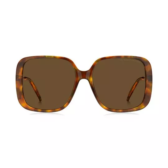 Óculos De Sol Quadrado- Marrom & Laranja- Marc Jacobs