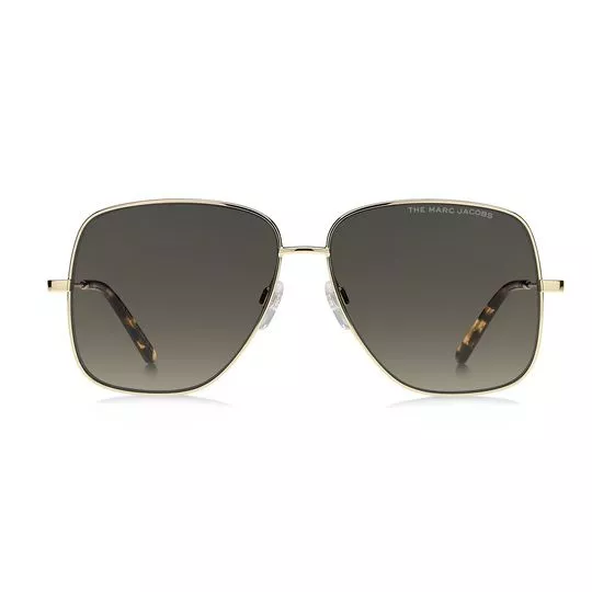 Óculos De Sol Quadrado- Dourado & Marrom- Marc Jacobs