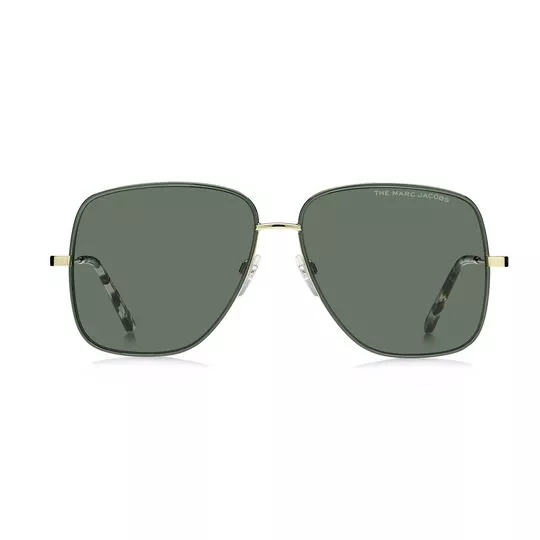 Óculos De Sol Quadrado- Dourado & Verde Escuro- Marc Jacobs