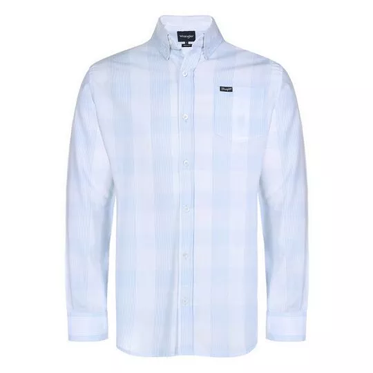 Camisa Xadrez- Branca & Azul Claro