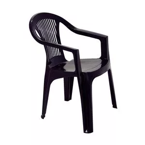 Cadeira Guarapari<BR>- Preta<BR>- 78,5x58x56cm<BR>-  Tramontina