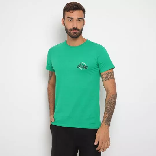 Camiseta Moto- Verde & Preta- Enfim