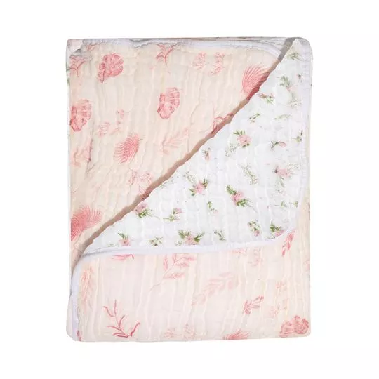 Cobertor Soft Bamboo Dupla Face- Rosa Claro & Rosa- 90x110cm- 116 Fios- Papi