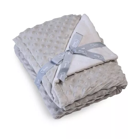 Cobertor Mami Dupla Face- Cinza Claro- 85x110cm