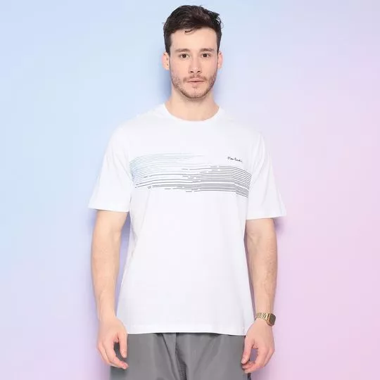 Camiseta Geométrica- Off White & Preta