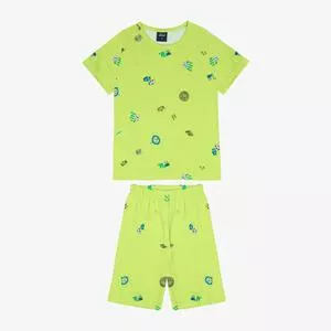 Pijama Robozinho<BR>- Verde Limão & Azul<BR>- Select