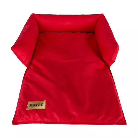 Cama Sofá Em Pelúcia- Vermelha- 75x55cm- Luppet