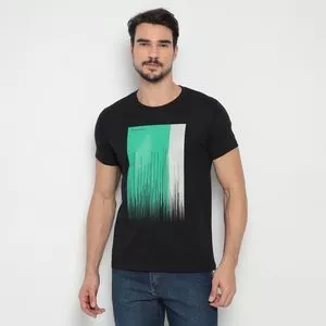 Camiseta Enrico Rossi®<BR>- Preta & Verde