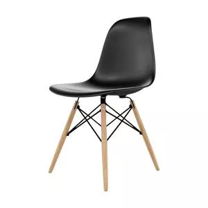 Cadeira Eames Dsw<BR>- Preta & Marrom<BR>- 81x46x53cm<BR>- Seat & Co