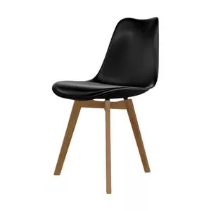 Cadeira Saarinen Wood<BR>- Preta & Marrom<BR>- 86x49x53cm<BR>- Seat & Co