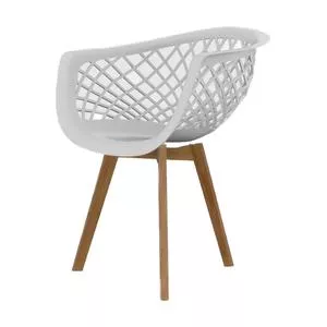 Cadeira Web Wood<BR>- Branca & Marrom<BR>- 80x57x58cm<BR>- Seat & Co