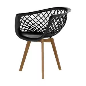 Cadeira Web Wood<BR>- Preta & Marrom<BR>- 80x57x58cm<BR>- Seat & Co
