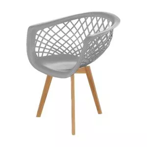 Cadeira Web Wood<BR>- Cinza & Marrom<BR>- 80x57x58cm<BR>- Seat & Co