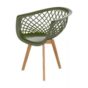 Cadeira Web Wood<BR>- Verde Militar & Marrom<BR>- 80x57x58cm<BR>- Seat & Co