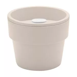 Vaso Autoirrigável<BR>- Bege Claro<BR>- 10,2xØ12,5cm<BR>- 400ml