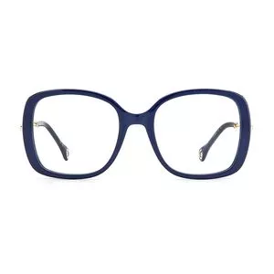Armação Quadrada Para Óculos De Grau<BR>- Azul & Dourada<BR>- Carolina Herrera