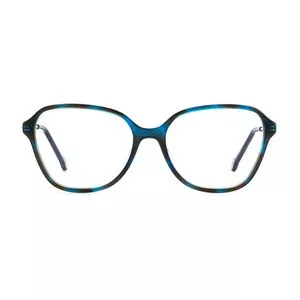 Armação Arredondada Para Óculos De Grau<BR>- Azul & Preta<BR>- Carolina Herrera