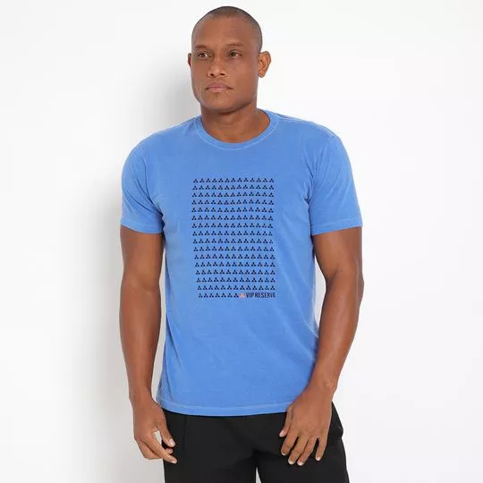 Camiseta Com Logo- Azul Royal & Preta