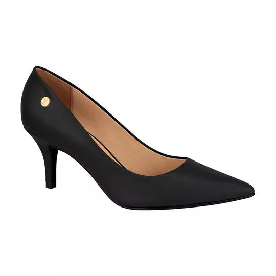 Scarpin Com Tag- Preto- Salto: 6cm- Vizzano