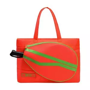 Bolsa Shopper Com Recortes<BR>- Laranja Neon & Verde Limão